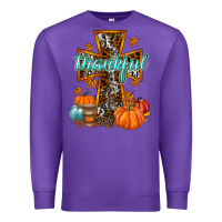 Purple thankful cross Premium Sweatshirt - RacoonDesign