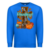 True Royal thankful cross Premium Sweatshirt - RacoonDesign