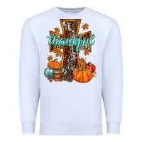 White thankful cross Premium Sweatshirt - RacoonDesign