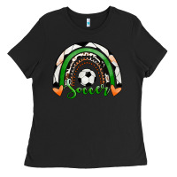 Black Soccer Rainbow Ladies Tee - RanaPortraitStore