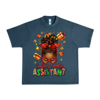 Midnight Navy santa's favorite assistant afro messy bun Urban Heavy Tee - texasbilliewilder