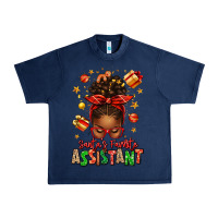 Navy santa's favorite assistant afro messy bun Urban Heavy Tee - texasbilliewilder