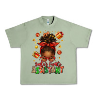 Oil Green santa's favorite assistant afro messy bun Urban Heavy Tee - texasbilliewilder