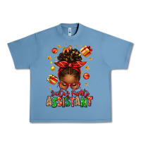 Pebble Blue santa's favorite assistant afro messy bun Urban Heavy Tee - texasbilliewilder