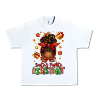 White santa's favorite assistant afro messy bun Urban Heavy Tee - texasbilliewilder