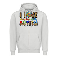 Dove Grey i love someone with autism Zipper Hoodie - LillyAllenDesigns