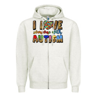 Oatmeal Heather i love someone with autism Zipper Hoodie - LillyAllenDesigns