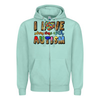 Seafoam i love someone with autism Zipper Hoodie - LillyAllenDesigns