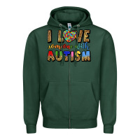 Sports Green i love someone with autism Zipper Hoodie - LillyAllenDesigns