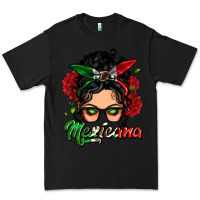 Black mexicana woman messy bun Premium Tee - LillyAllenDesigns