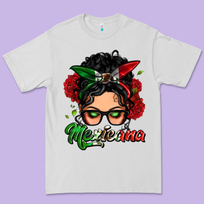Mexicana Woman Messy Bun Premium Tee Designed By Lillyallendesigns