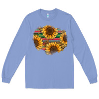 Colony Blue sunflower leopard serape patch Long Sleeve Tee - Jasminsmagicworld