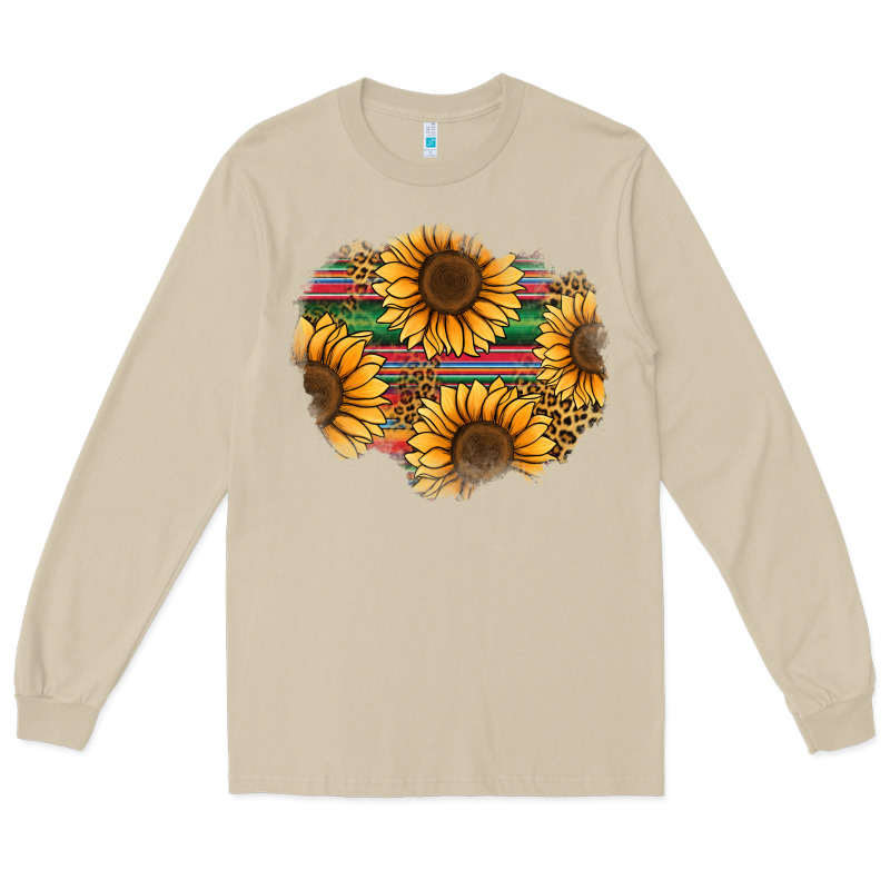 Sunflower Leopard Serape Patch Long Sleeve Tee by Jasminsmagicworld | Teevron