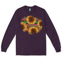 Plum sunflower leopard serape patch Long Sleeve Tee - Jasminsmagicworld