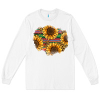White sunflower leopard serape patch Long Sleeve Tee - Jasminsmagicworld