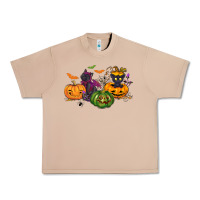 Burro Black cat and pumpkin Urban Heavy Tee - NancyCooperArtShop