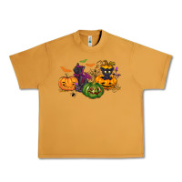 Peanut Butter Black cat and pumpkin Urban Heavy Tee - NancyCooperArtShop