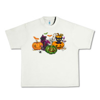Pistachio Black cat and pumpkin Urban Heavy Tee - NancyCooperArtShop