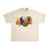 Sandshell Black cat and pumpkin Urban Heavy Tee - NancyCooperArtShop