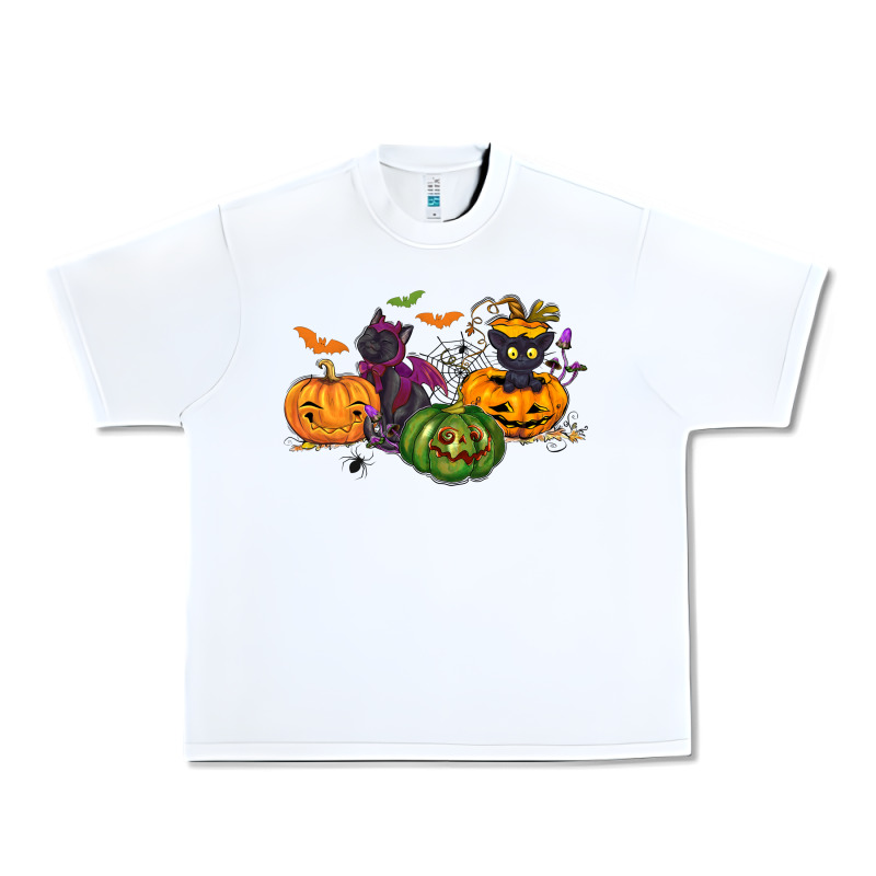 Black Cat And Pumpkin Urban Heavy Tee by NancyCooperArtShop | Teevron