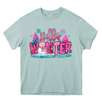 Arona hello winter pink snowman Heavy Core Tee - MaliasSmallBusiness