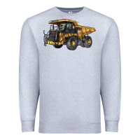 Heather Grey Mining Truck Premium Sweatshirt - LillyAllenDesigns