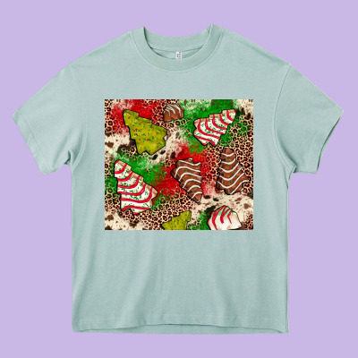 Little Debbie Tree Cakes Leopard Heavy Core Tee Designed By Jahusdesignshop
