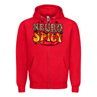 Red neuro spicy neurodivergence Zipper Hoodie - LillyAllenDesigns