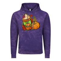 Cloud Purple Fall pumpkin coffee Vintage Hoodie - NancyCooperArtShop
