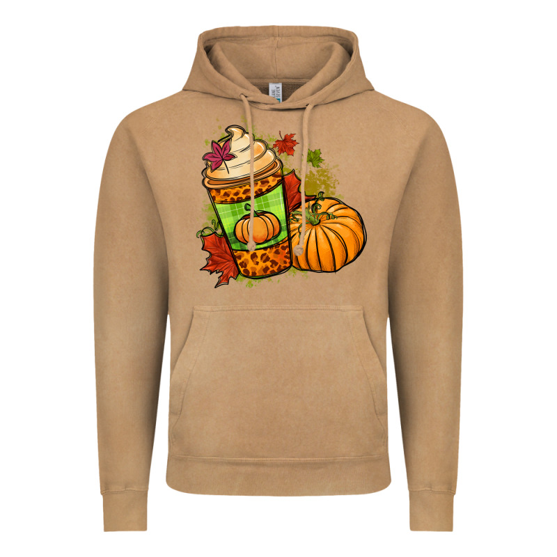 Fall Pumpkin Coffee Vintage Hoodie by NancyCooperArtShop | Teevron