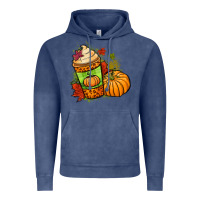Vintage Denim Fall pumpkin coffee Vintage Hoodie - NancyCooperArtShop