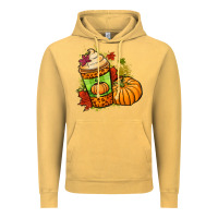 Vintage Mustard Fall pumpkin coffee Vintage Hoodie - NancyCooperArtShop