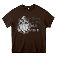 Chocolate Brown im shorty mouthy deal with it gnome Heavy Core Tee - MaliasSmallBusiness