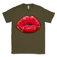 Army Green kiss Classic Tee - RanaPortraitStore