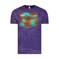 Cloud Purple Serape and Leopard Background Vintage Tee - texasbilliewilder