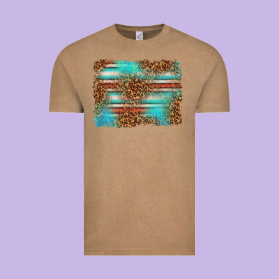 Serape And Leopard Background Vintage Tee Designed By Texasbilliewilder