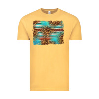 Vintage Mustard Serape and Leopard Background Vintage Tee - texasbilliewilder