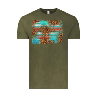 Vintage Olive Serape and Leopard Background Vintage Tee - texasbilliewilder