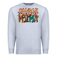 Heather Grey thankful mama cow Premium Sweatshirt - RacoonDesign