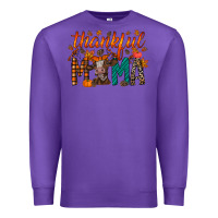 Purple thankful mama cow Premium Sweatshirt - RacoonDesign
