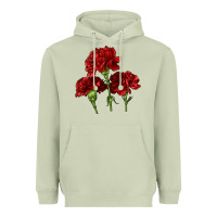 Matcha Scarlet Red Carnation Illustrations Heavyweight Hoodie - LillyAllenDesigns