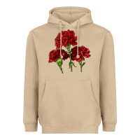 Mushroom Scarlet Red Carnation Illustrations Heavyweight Hoodie - LillyAllenDesigns