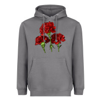 Storm Scarlet Red Carnation Illustrations Heavyweight Hoodie - LillyAllenDesigns
