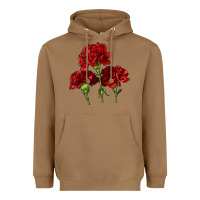 Toasted Coconut Scarlet Red Carnation Illustrations Heavyweight Hoodie - LillyAllenDesigns