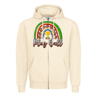 Sandshell Play Ball Football Rainbow Zipper Hoodie - CowhideDigitalArt