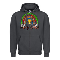 Smoke Play Ball Football Rainbow Zipper Hoodie - CowhideDigitalArt