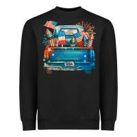Black Customize USA truck Heavyweight Sweatshirt - FaDigitalArtStudio