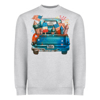 Heather Grey Customize USA truck Heavyweight Sweatshirt - FaDigitalArtStudio