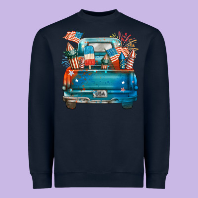 Customize Usa Truck Heavyweight Sweatshirt Designed By Fadigitalartstudio
