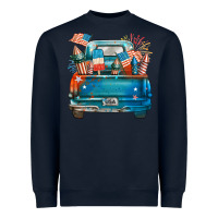 Navy Customize USA truck Heavyweight Sweatshirt - FaDigitalArtStudio